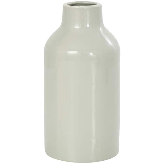 8" Green Ceramic Minimalistic Rounded Vase Set